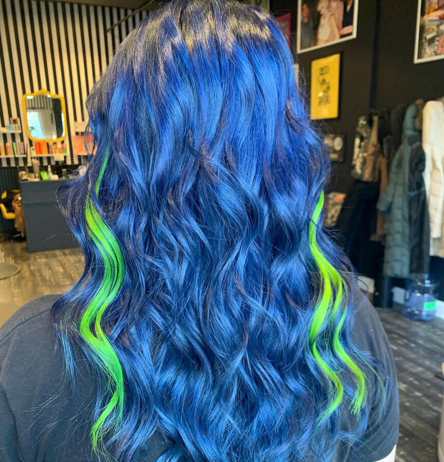 Blue with Green streaks