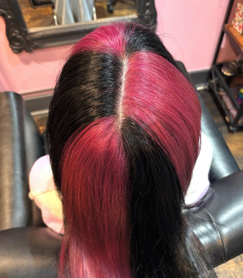 Black and Pink Chunky Highlights