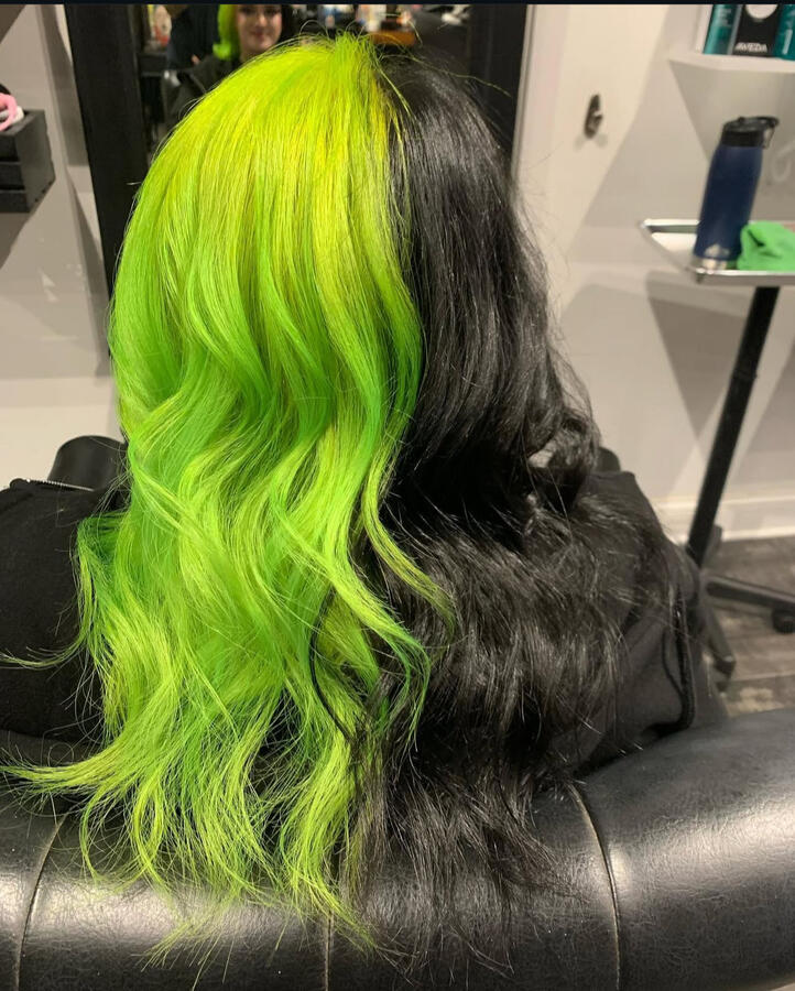 Black and Green Split Dye