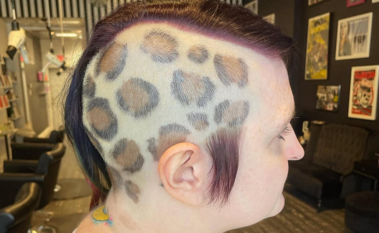 Half Shaved Pixie with Design